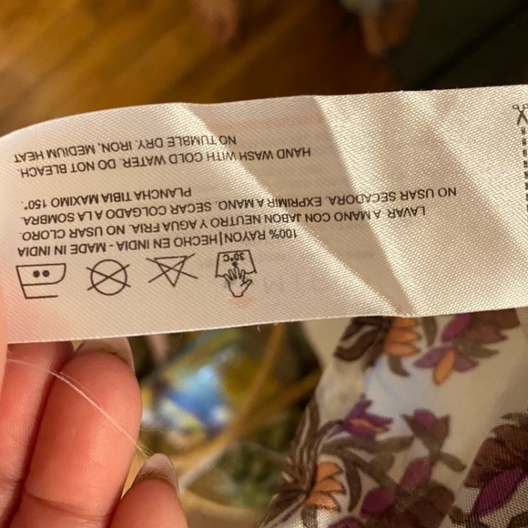 Mira Boho Cream purple and Burgundy brass embellishments Tunic Top Resortwear - Picture 6 of 7